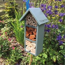 Mason Bee House, Insect House, Bug Box, three tier, in 'Urban Slate'. Can be personalised.