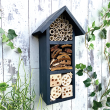 Mason Bee House, Insect House, Bug Box, three tier, in 'Urban Slate'. Can be personalised.